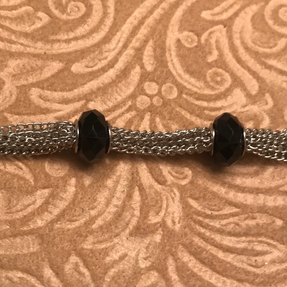 Multi Chain Crystal Onyx Bracelet